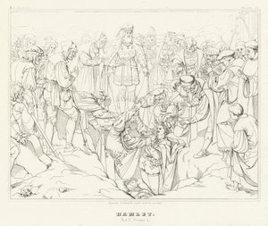 हेमलेट, अधिनियम V, दृश्य 1 (उत्कीर्णन) द्वारा फ्रेडरिक अगस्त मोरित्ज़ रिट्ज़स्च
