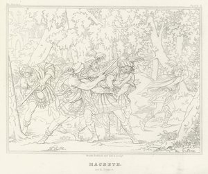 मैकबेथ, अधिनियम III, दृश्य 3 (उत्कीर्णन) द्वारा फ्रेडरिक अगस्त मोरित्ज़ रिट्ज़स्च