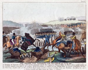 25 जुलाई 1812 को विटेबस्क के पास, बैटेल डी'ओस्ट्रोवनो या ओस्ट्रोनो- ओस्ट्रोवनो की बैठक - कैम्पे, अगस्त फ्रेडरिक एंड्रियास (1777-1846) - नक़्क़ाशी, जल रंग - 23x36 - निजी संग्रह