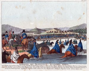 रूस के फ्रांसीसी आक्रमण की शुरुआत - कैम्पे, अगस्त फ्रेडरिक एंड्रियास (1777-1846) - नक़्क़ाशी, जल रंग - 20,5x26,2 - निजी संग्रह