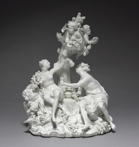 Bacchus and Venus, निर्माता Tournay Factory, बेल्जियम, c.1755 द्वारा फ्रेडरिक एलियास आई मेयर