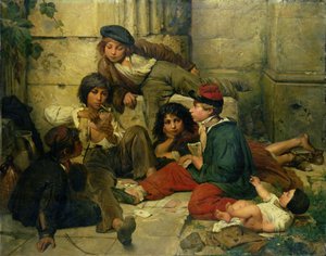 पेरिस की सड़कों के बच्चे, 1852 द्वारा फ्रेडरिक कार्ल हॉसमैन