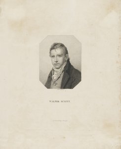 ऐतिहासिक उपन्यासकार और कवि सर वाल्टर स्कॉट 1771-1832, सीए 1825 का चित्रण।