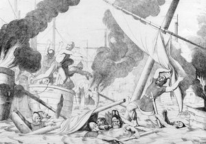 1839 से पहले सीज ऑफ कॉन्स्टेंटिनोपल के दौरान ग्रीक आग