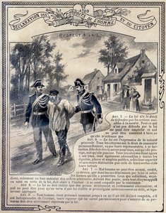 1789: मनुष्य और नागरिक के अधिकारों की घोषणा: कानून का सम्मान। "नैतिकता और नागरिक शिक्षा की अनूठी पुस्तक, प्राथमिक विद्यालय के तीन पाठ्यक्रमों और लाइसी और कॉलेजों की प्राथमिक कक्षाओं के छात्रों के लिए अभिप्रेत है, ड्यूक्सी
