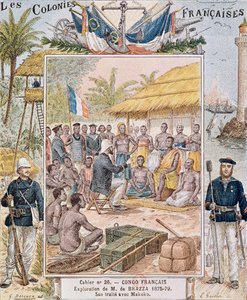 एम। डी। ब्रेज़ा की खोज (1875-79) मकोको के साथ उनकी संधि, &39;लेस कॉलोनियों लिपिसेज़&39; से चित्रण