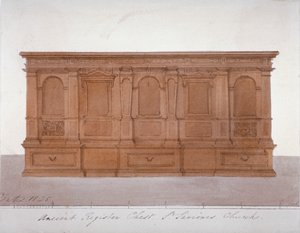 साउथवार्क कैथेड्रल, लंदन, 1825 से प्राचीन रजिस्टर चेस्ट द्वारा जी येट्स