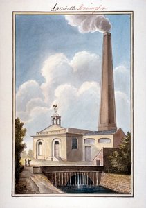 न्यू लंदन वॉटरवर्क्स, वॉक्सहॉल, लैम्बेथ, लंदन, 1825 द्वारा जी येट्स