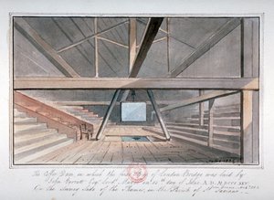 लंदन ब्रिज, 1825 की नींव का दृश्य द्वारा जी येट्स