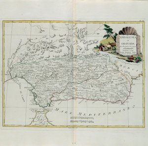अंडालूसिया और ग्रेनेडा, जी। ज़ुलियानी द्वारा उत्कीर्ण, 1776 में वेनिस में प्रकाशित सबसे नए एटलस के टोम I से लिया गया, एंटोनियो जट्ट, निजी संग्रह द्वारा द्वारा जी। जुलियानी