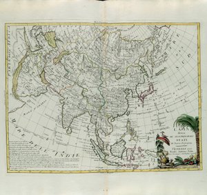 एशिया अपने मुख्य राज्यों में विभाजित है, 1777 में वेनिस में प्रकाशित एंटोनियो जट्ट, प्राइवेट कलेक्शन द्वारा प्रकाशित सबसे नए एटलस के टोम I से लिया गया। द्वारा जी। जुलियानी