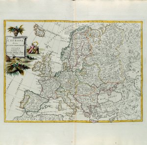 यूरोप अपने मुख्य राज्यों में विभाजित, जी। जुलियानी द्वारा उत्कीर्ण, 1776 में वेनिस में प्रकाशित सबसे नए एटलस के टोम I से लिया गया, एंटोनियो जट्ट, निजी संग्रह द्वारा द्वारा जी। जुलियानी