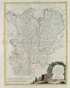 Bourgogne, Franca Contea और Lyons की सरकारें, 1777 में वेनिस में प्रकाशित एंटोनियो जट्ट, प्राइवेट कलेक्शन द्वारा वेनिस में प्रकाशित नवीनतम एटलस के टोम I से लिया गया। द्वारा जी। जुलियानी
