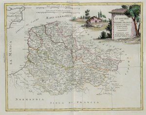 1717 में वेनिस में प्रकाशित एंटोनियो जट्ट, प्राइवेट कलेक्शन द्वारा वेनिस में प्रकाशित सबसे नए एटलस के टोम I से लिया गया। जी।