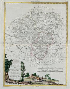 लिमोसिन, क्वार्सी और पेरीगॉर्ड की सरकारें, 1776 में वेनिस में एंटोनियो जट्ट, प्राइवेट कलेक्शन द्वारा प्रकाशित सबसे नए एटलस के टोम I से लिया गया। द्वारा जी। जुलियानी