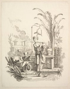 बांसुरी वादक और एक बाल टिमपनिस्ट, सीए। 1742.