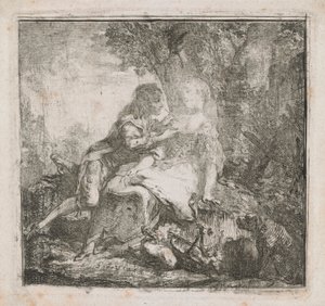 दो प्रेमी द्वारा Gabriel de Saint-Aubin