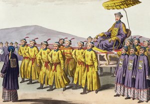 सम्राट चिएन लुंग ट्रायम्फ में ले गए, ले कॉस्ट्यूम Ancien एट मॉडर्न से जूल्स फेरारियो द्वारा प्लेट 18, c.1820s-30s