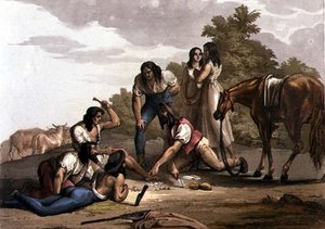 पराग्वे के स्पेनिश चरवाहों (रंग लिथो) द्वारा गैलो गैलीना