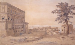 Caprarola में Palazzo Farnese (कागज पर स्याही और धोना) द्वारा गैस्पर वान विटेल