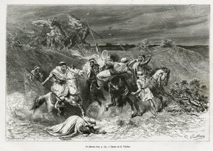 ग़ज़ौ, या रज़िया, हाथ से लूटना। लेडी अन्ना ब्लंट द्वारा 1878-1879 में एडौर्ड चार्टन (1807-
