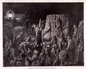 कोवेंट गार्डन मार्केट-अर्ली मॉर्निंग, 1872 द्वारा गौचार्ड ब्रूनियर
