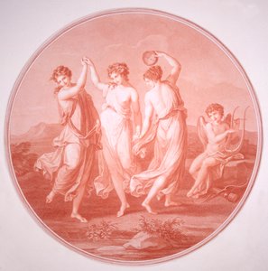 द थ्री ग्रेस एंड क्यूपिड, c1775-c1792। द्वारा गैवरिला इवानोविच स्कोरोडोमॉफ़