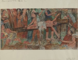 स्टेशन ऑफ़ द क्रॉस नंबर 11: जीसस इज नेल्ड टू द क्रॉस, सी। 1936.
