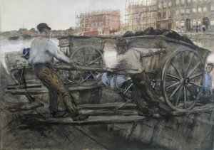 याकूब वैन लेन्नेपकेड, एम्स्टर्डम, 1900 पर एक भारी लोडिंग गाड़ी खींचने वाले मजदूर द्वारा जॉर्ज हेंड्रिक ब्रीटनर