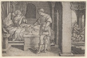 टोबियास की कहानी, 1543 से टोबिओलस एक प्रणोदक बलिदान करता है। द्वारा जॉर्ज पेन्कज़