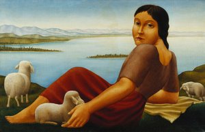 भेड़ के साथ लड़की; भेड़ के साथ लड़की, 1923