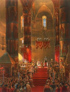 ज़ार अलेक्जेंडर II, मॉस्को, 1856 के राज्याभिषेक समारोह में मेट्रोपॉलिटन जनसभाएं।