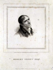 रॉबर्ट एम्मेट एस्क का पोर्ट्रेट। (1778-1803) जे. हीथ, पब द्वारा उकेरा गया। जी रॉबिन्सन, लंदन द्वारा द्वारा जॉर्ज (बाद) पेट्री