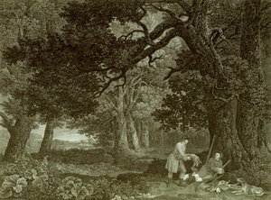 शूटिंग के बाद एक रिपोज, प्लेट 4 (उत्कीर्णन)