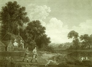 शूटिंग के लिए जा रहे दो सज्जन, प्लेट 2 (उत्कीर्णन)