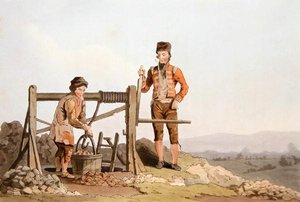 रॉबर्ट हैवेल (1769-1832) 1814 (कलर लिथो) द्वारा उकेरी गई 'कॉस्ट्यूम ऑफ यॉर्कशायर' से रूडल पिट द्वारा जॉर्ज (बाद) वॉकर