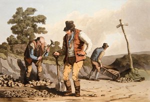 रॉबर्ट हैवेल (1769-1832) 1814 (कलर लिथो) द्वारा उकेरी गई 'कॉस्ट्यूम ऑफ यॉर्कशायर' से स्टोन ब्रेकर्स द्वारा जॉर्ज (बाद) वॉकर