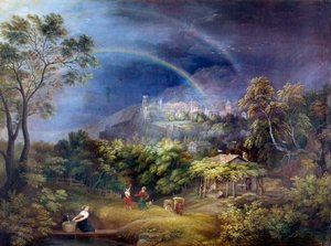 हीडलबर्ग कैसल। जॉर्जेस वालिस द्वारा पेंटिंग (1770-1847) ई.सी. अंग।