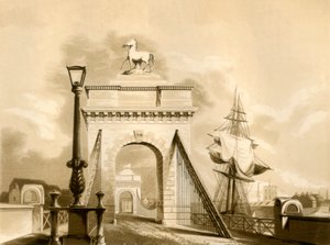 नोरफोक ब्रिज, न्यू शोरम, 1835। द्वारा जॉर्ज बैक्सटर