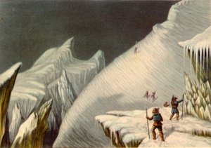 मोंट ब्लांक की चढ़ाई में मंच, c1853, 1946।