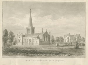 हिल्डस्टोन चर्च: सीपिया ड्राइंग, 1841
