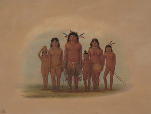 एक कोनिबो भारतीय परिवार, 18541869। द्वारा जॉर्ज कैटलिन