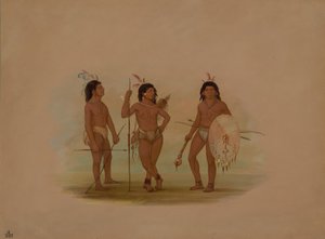 एक पुएलची प्रमुख और दो युवा योद्धा, 18541869। द्वारा जॉर्ज कैटलिन
