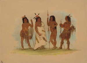 अपाचे प्रमुख और तीन योद्धा, 18551869। द्वारा जॉर्ज कैटलिन