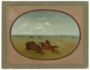 बफ़ेलो चेज़, सिओक्स इंडियंस, अपर मिसौरी द्वारा जॉर्ज कैटलिन