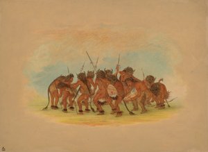 भैंस नृत्य - मंडन, 1861। द्वारा जॉर्ज कैटलिन