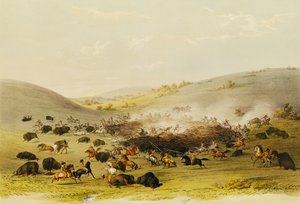 बफ़ेलो हंट, सराउंड, c.1832 द्वारा जॉर्ज कैटलिन