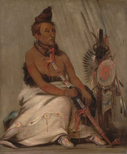 एह-तोहक-पह-शी-पी-शाह, ब्लैक मोकासिन, एज्ड चीफ, 1832। द्वारा जॉर्ज कैटलिन