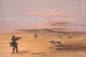 1837-1839 मिसौरी प्रेयरीज़ पर ग्रौसे शूटिंग। द्वारा जॉर्ज कैटलिन