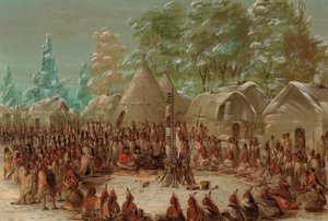 इलिनॉय विलेज में ला सालले की पार्टी मनाई गई। 2 जनवरी, 1680, 18471848। द्वारा जॉर्ज कैटलिन